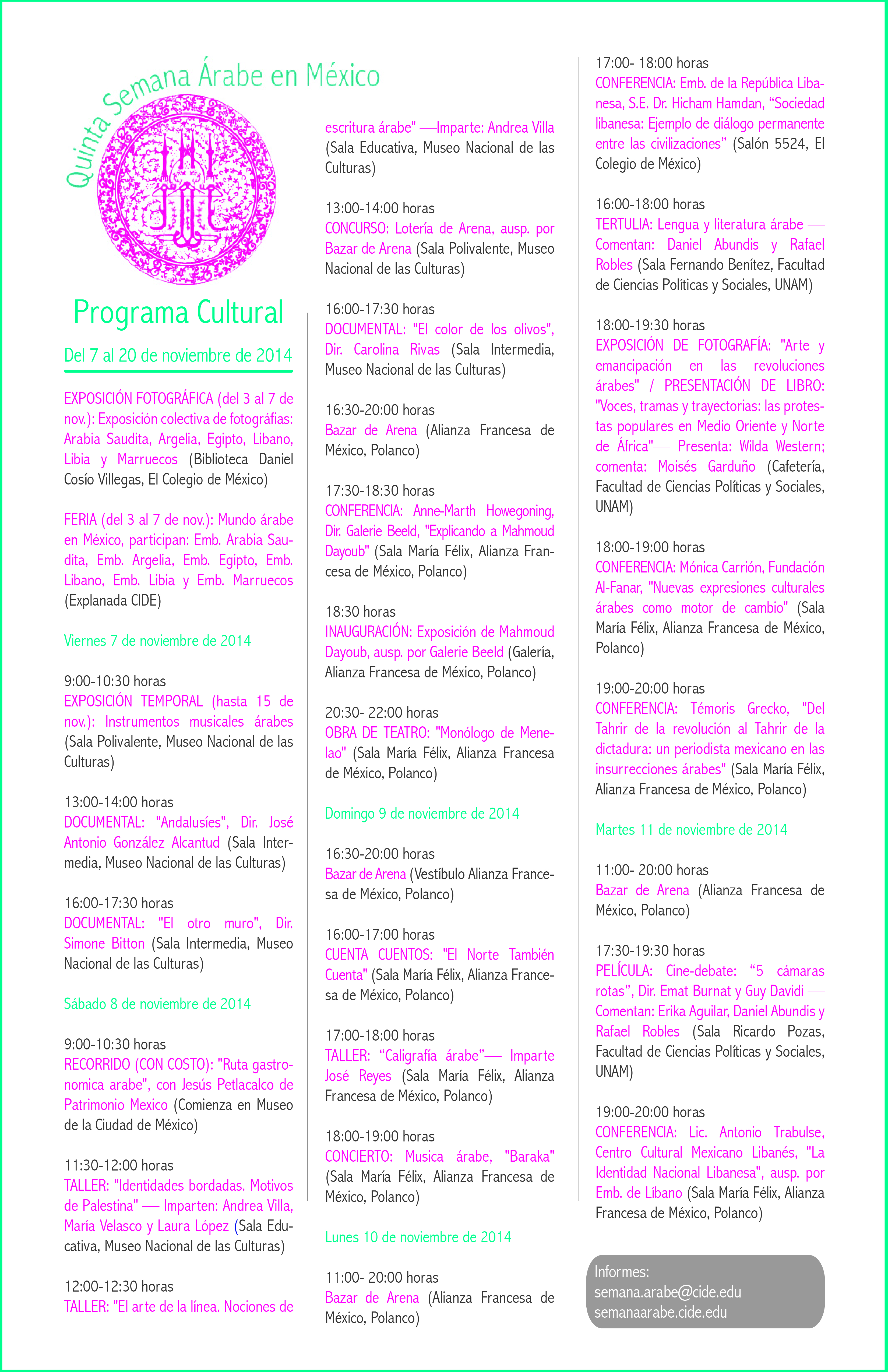 Cartel SAM 2014 Cultural